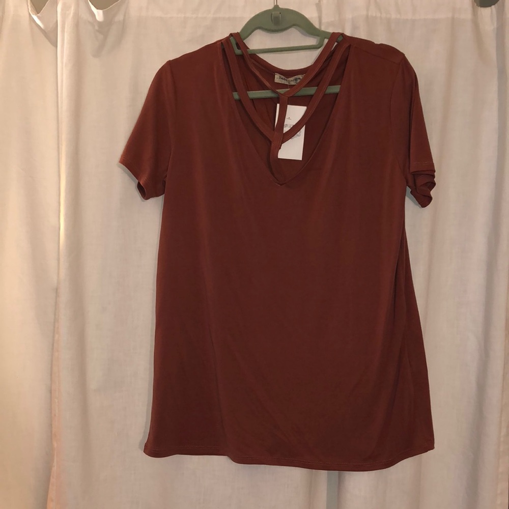 Rose colored cutout Tee